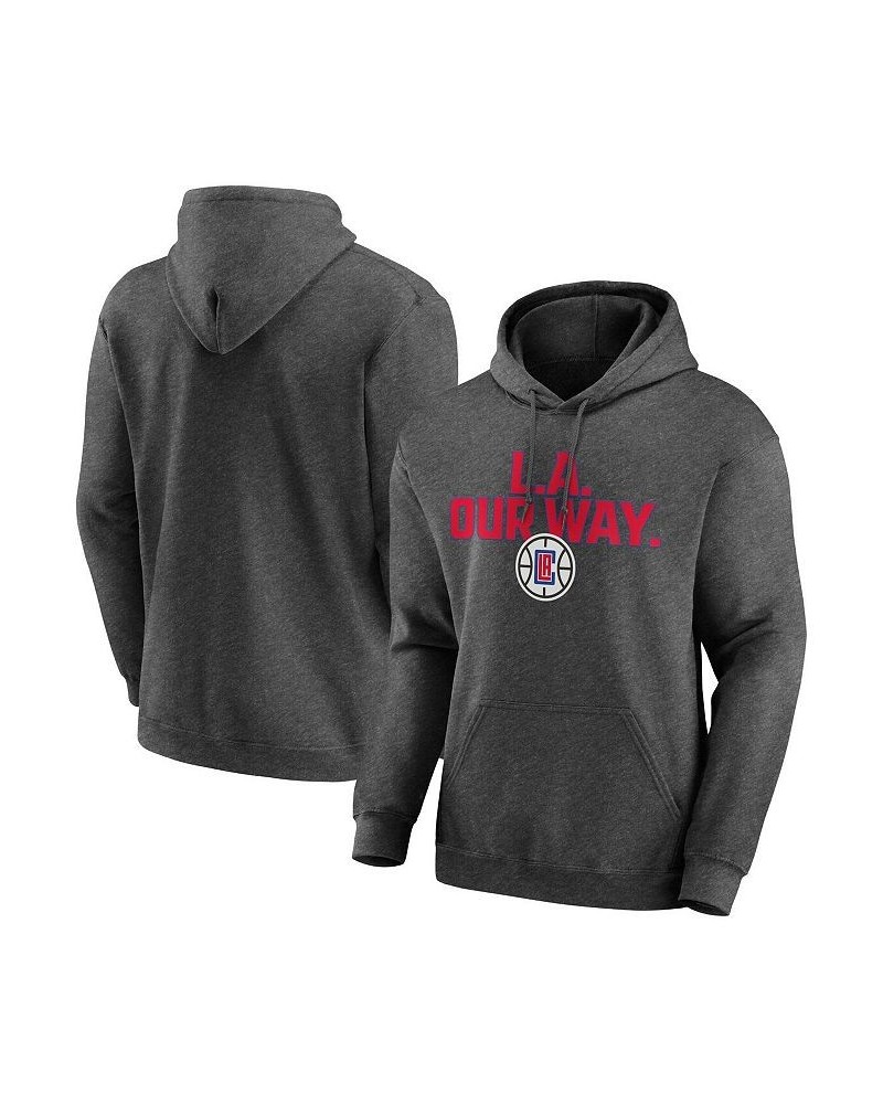 Men's Heathered Charcoal LA Clippers Victory Earned Pullover Hoodie $22.00 Sweatshirt