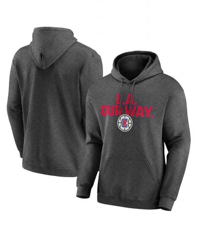 Men's Heathered Charcoal LA Clippers Victory Earned Pullover Hoodie $22.00 Sweatshirt