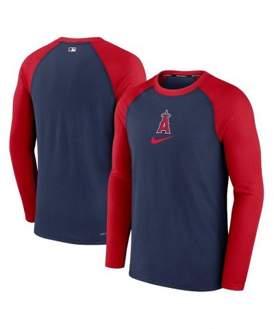 Men's Navy Los Angeles Angels Authentic Collection Game Raglan Performance Long Sleeve T-shirt $35.74 T-Shirts