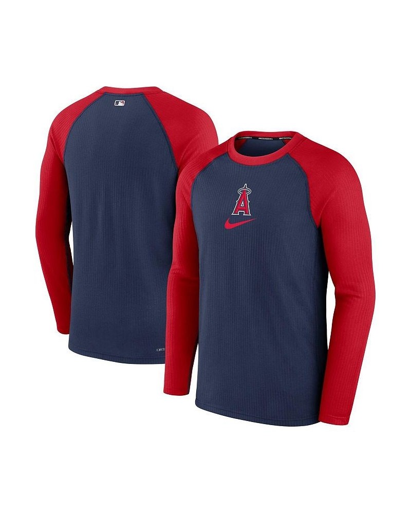 Men's Navy Los Angeles Angels Authentic Collection Game Raglan Performance Long Sleeve T-shirt $35.74 T-Shirts