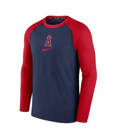 Men's Navy Los Angeles Angels Authentic Collection Game Raglan Performance Long Sleeve T-shirt $35.74 T-Shirts