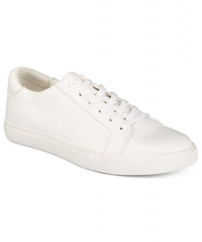 Women's Kam Lace-Up Leather Sneakers White $48.60 Shoes