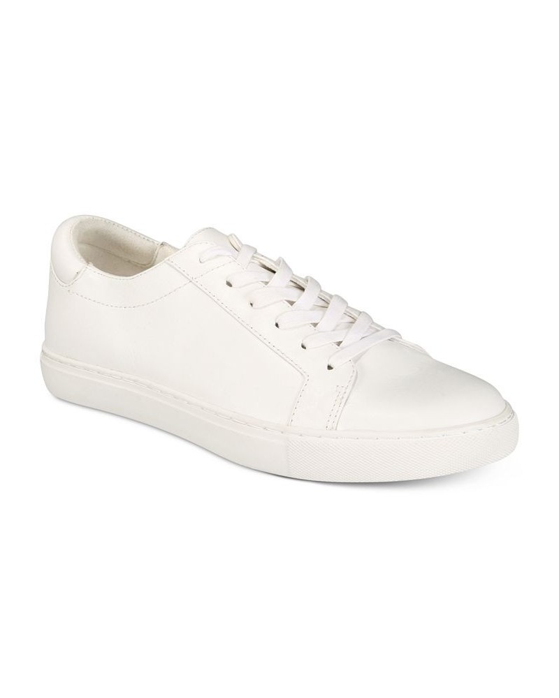 Women's Kam Lace-Up Leather Sneakers White $48.60 Shoes