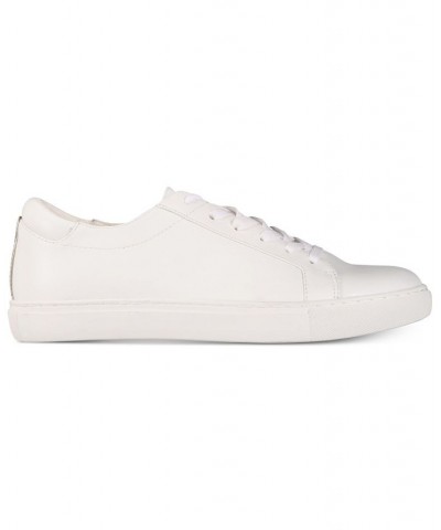 Women's Kam Lace-Up Leather Sneakers White $48.60 Shoes