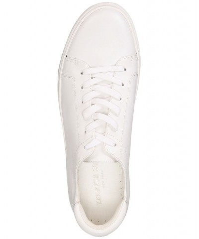 Women's Kam Lace-Up Leather Sneakers White $48.60 Shoes