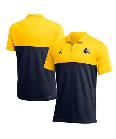 Men's Maize Michigan Wolverines 2022 Coaches Performance Polo Shirt $43.70 Polo Shirts