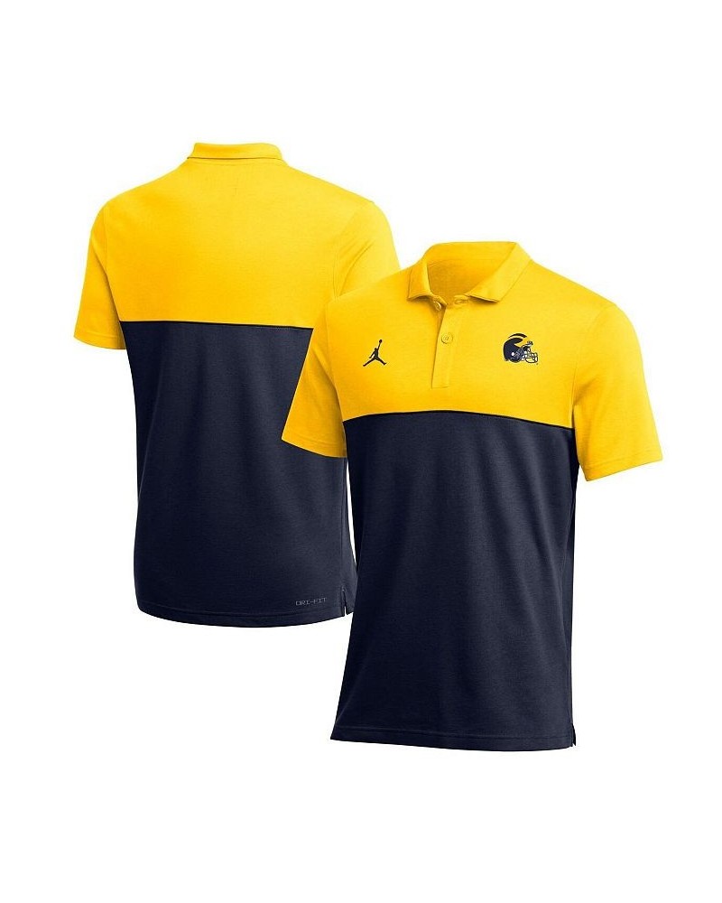 Men's Maize Michigan Wolverines 2022 Coaches Performance Polo Shirt $43.70 Polo Shirts