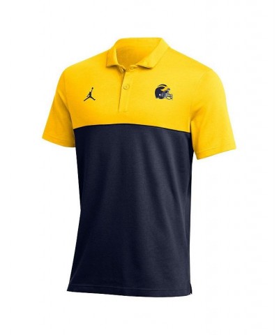 Men's Maize Michigan Wolverines 2022 Coaches Performance Polo Shirt $43.70 Polo Shirts