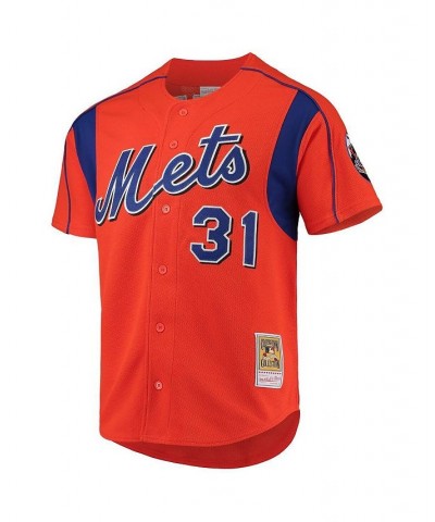 Men's Mike Piazza Orange New York Mets Cooperstown Collection Mesh Batting Practice Jersey $64.40 Jersey