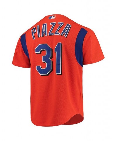 Men's Mike Piazza Orange New York Mets Cooperstown Collection Mesh Batting Practice Jersey $64.40 Jersey