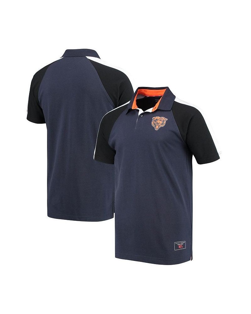 Men's Navy, White Chicago Bears Holden Raglan Polo Shirt $32.23 Polo Shirts