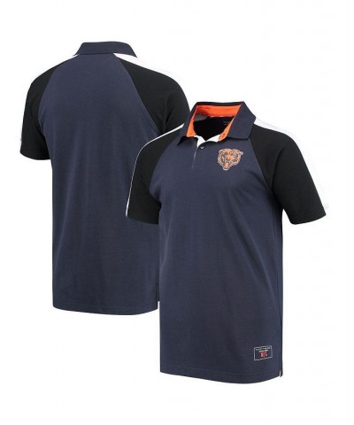 Men's Navy, White Chicago Bears Holden Raglan Polo Shirt $32.23 Polo Shirts