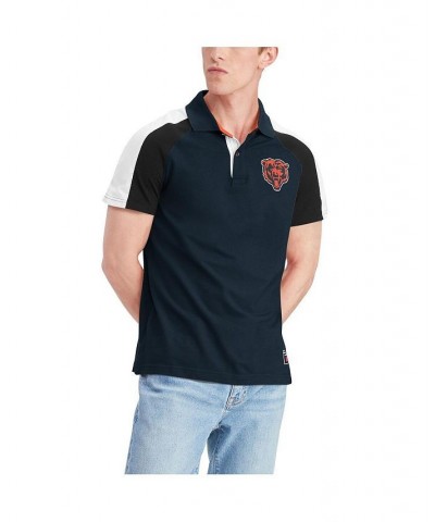 Men's Navy, White Chicago Bears Holden Raglan Polo Shirt $32.23 Polo Shirts