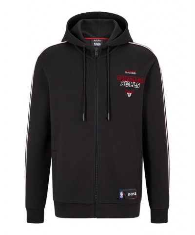 BOSS x NBA Men's Chicago Bulls Zip-Up Hoodie Black $76.32 Sweatshirt