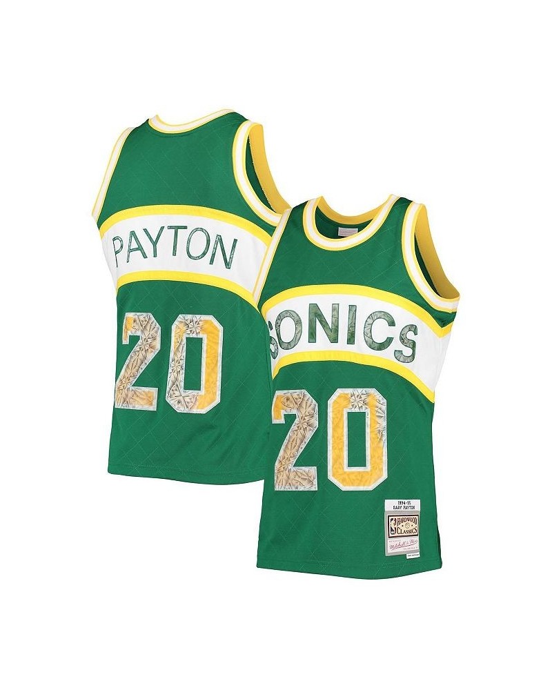 Men's Gary Payton Green Seattle SuperSonics 1994-95 Hardwood Classics 75th Anniversary Diamond Swingman Jersey $94.50 Jersey