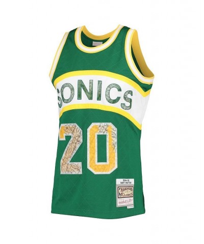 Men's Gary Payton Green Seattle SuperSonics 1994-95 Hardwood Classics 75th Anniversary Diamond Swingman Jersey $94.50 Jersey