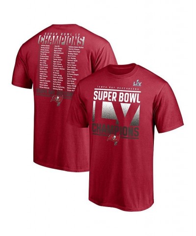 Men's Red Tampa Bay Buccaneers Super Bowl LV Champions Iconic Roster T-shirt $21.23 T-Shirts