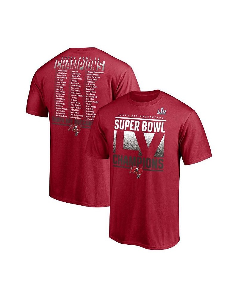 Men's Red Tampa Bay Buccaneers Super Bowl LV Champions Iconic Roster T-shirt $21.23 T-Shirts