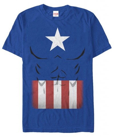 Marvel Men's Captain America Suit Costume Short Sleeve T-Shirt Blue $15.75 T-Shirts