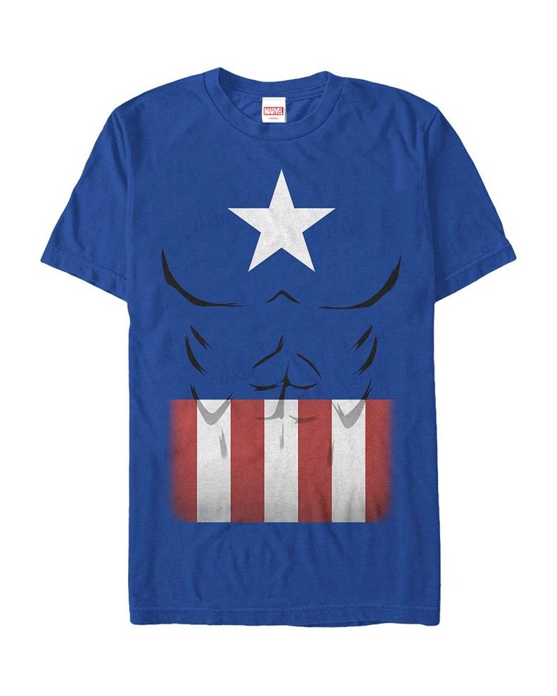 Marvel Men's Captain America Suit Costume Short Sleeve T-Shirt Blue $15.75 T-Shirts