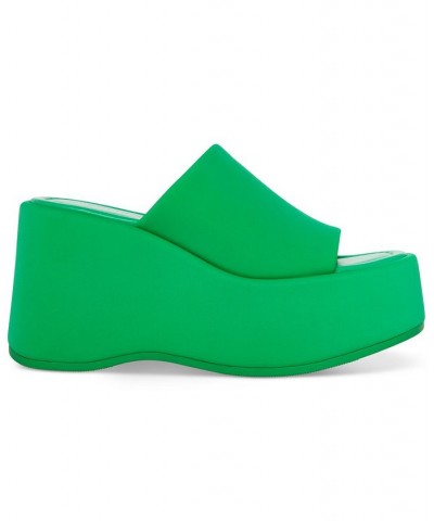 Nico Platform Wedge Sandals Green $36.57 Shoes