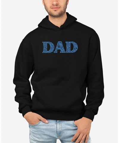 Men's Dad Word Art Hooded Sweatshirt Black $33.59 Sweatshirt