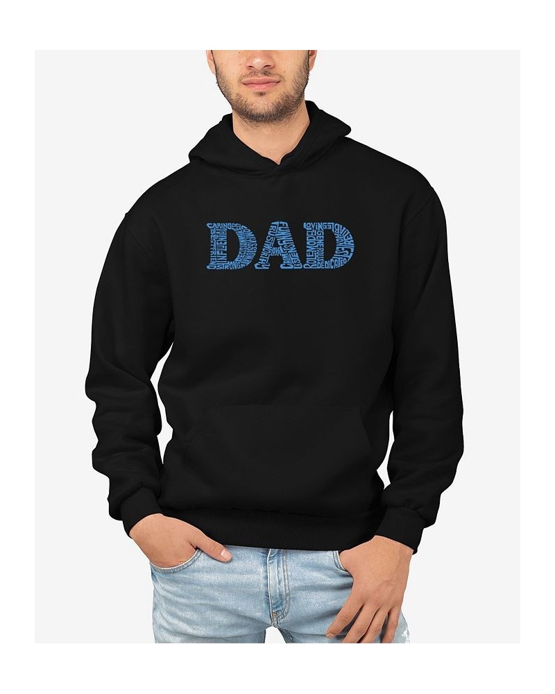 Men's Dad Word Art Hooded Sweatshirt Black $33.59 Sweatshirt