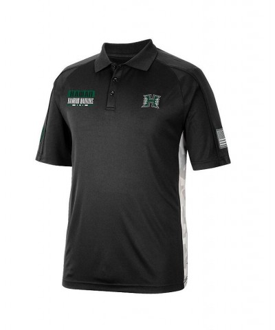 Men's Black Hawaii Warriors OHT Military-Inspired Appreciation Snow Camo Polo Shirt $32.99 Polo Shirts