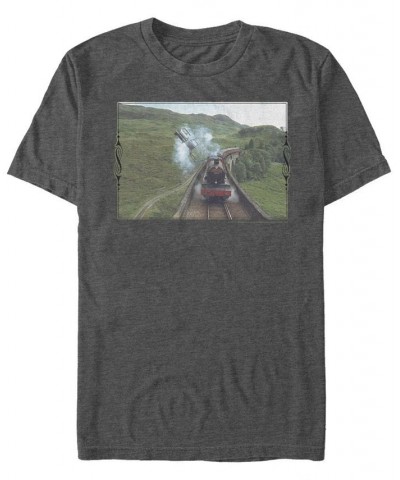 Men's Catching The Train Short Sleeve Crew T-shirt Gray $15.75 T-Shirts