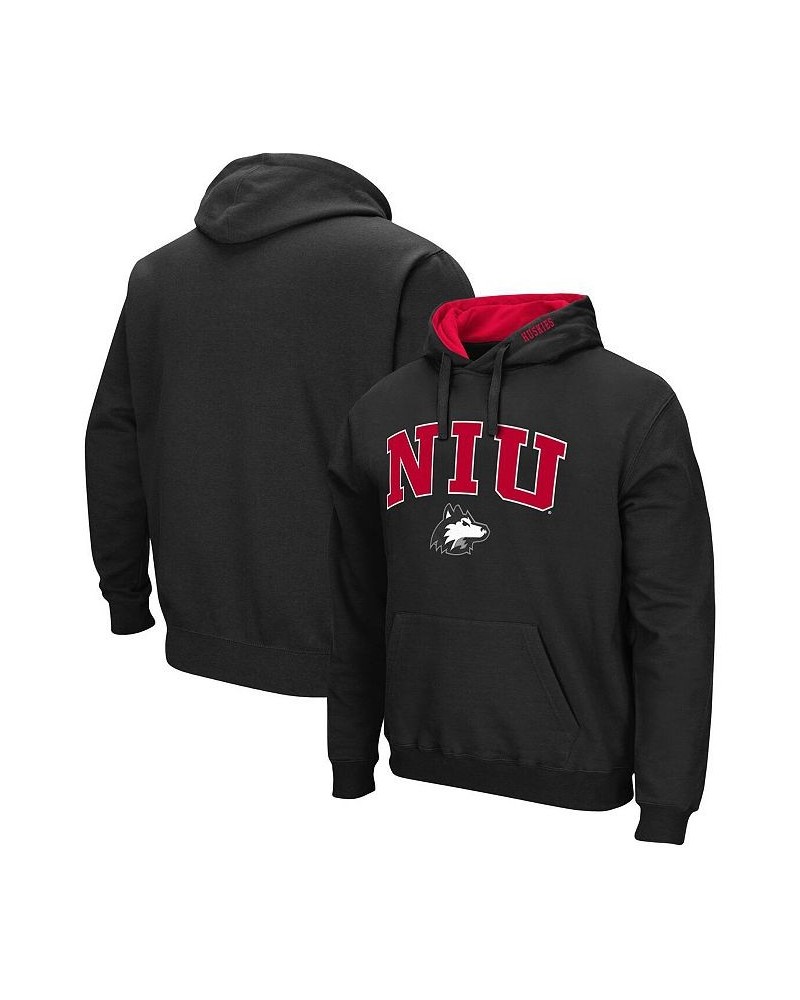 Men's Black Northern Illinois Huskies Arch and Logo Pullover Hoodie $21.07 Sweatshirt