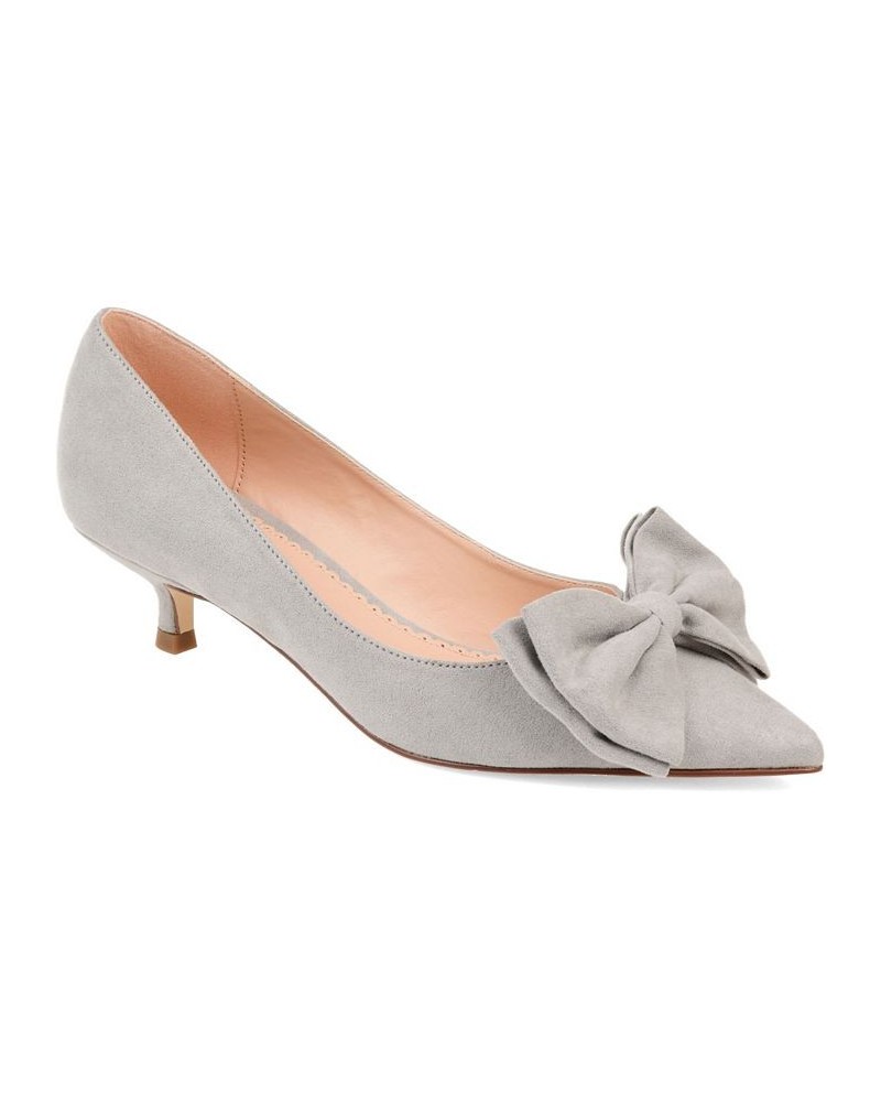 Women's Orana Bow Heels Gray $45.00 Shoes