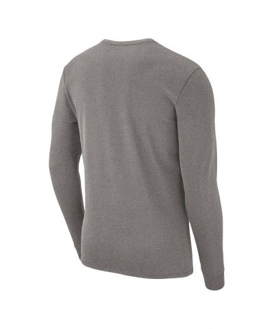 Men's Heather Gray Oregon Ducks Arch 2-Hit Long Sleeve T-shirt $22.94 T-Shirts