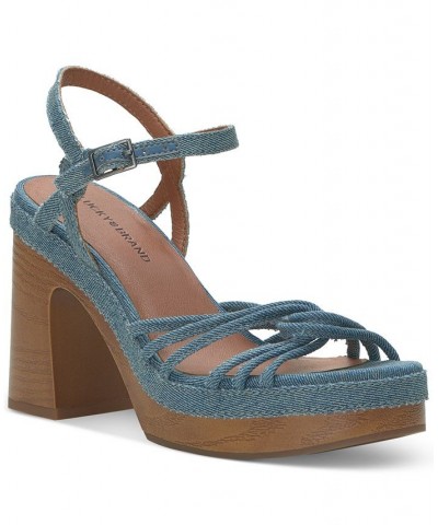 Women's Ismene Strappy Platform Dress Sandals Blue $39.99 Shoes