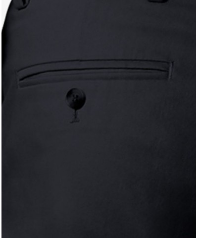 Men's Signature Lux Cotton Straight Fit Creased Stretch Khaki Pants Black $30.00 Pants