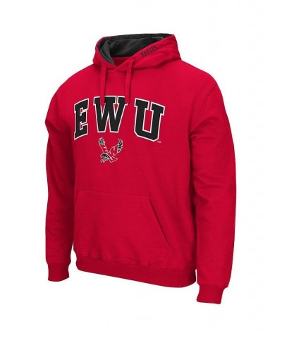 Men's Red Eastern Washington Eagles Arch and Logo Pullover Hoodie $19.35 Sweatshirt