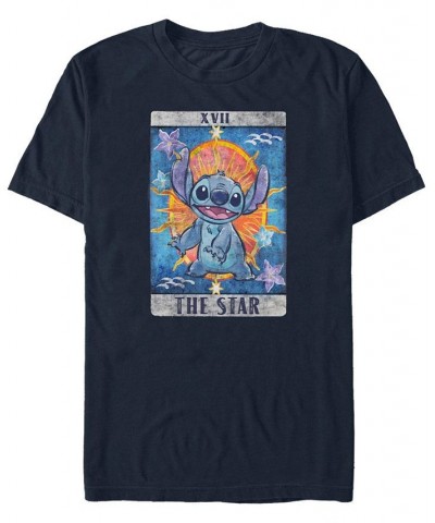 Men's Stitch Tarot Short Sleeve T-Shirt Blue $19.94 T-Shirts