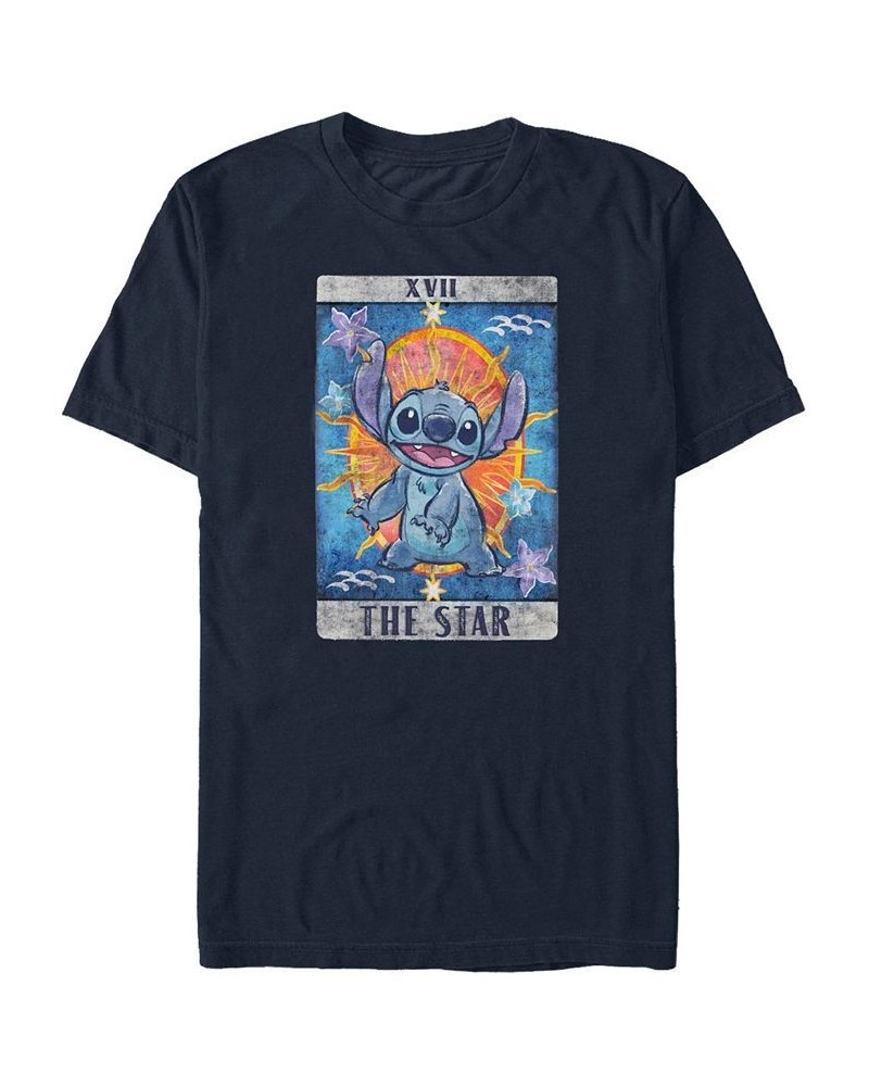 Men's Stitch Tarot Short Sleeve T-Shirt Blue $19.94 T-Shirts