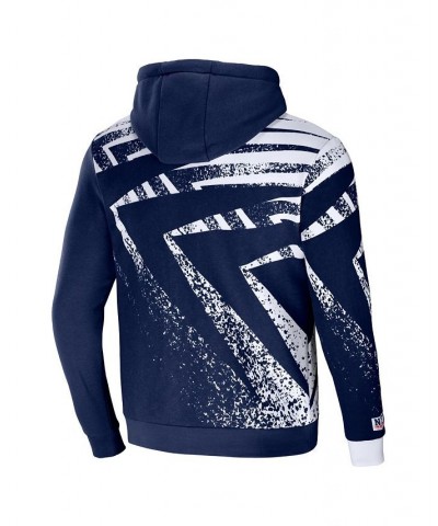 Men's NFL X Staple Navy New England Patriots Team Slogan All Over Print Pullover Hoodie $31.50 Sweatshirt