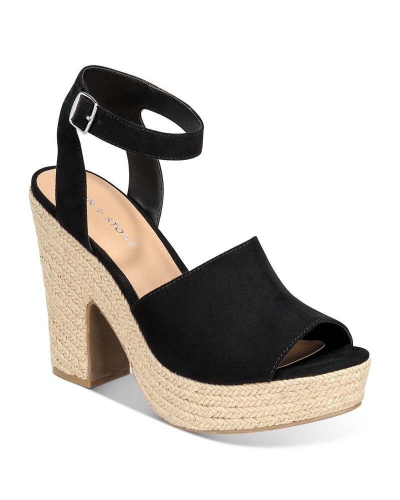 Fey Espadrille Dress Sandals Black $34.19 Shoes