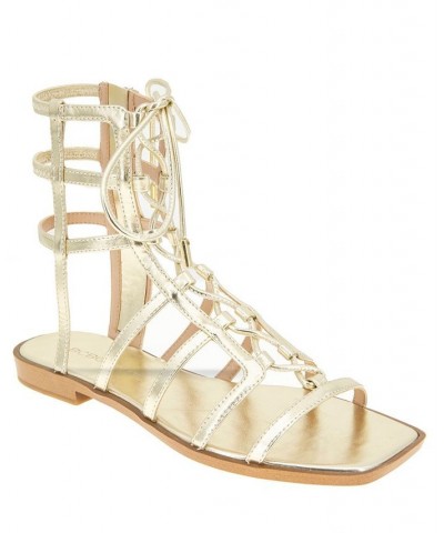 Women's Lariat Gladiator Sandal Gold $56.76 Shoes