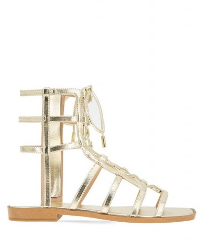 Women's Lariat Gladiator Sandal Gold $56.76 Shoes