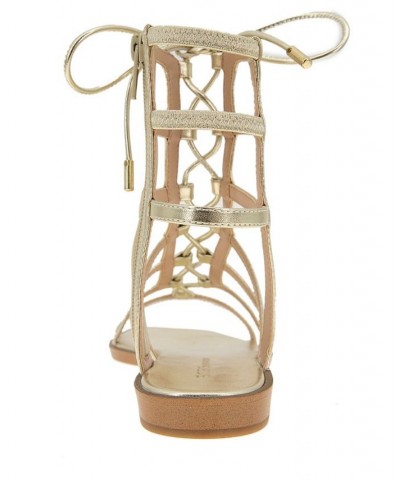 Women's Lariat Gladiator Sandal Gold $56.76 Shoes