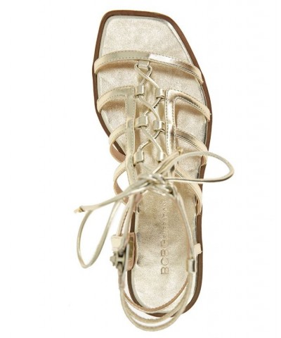 Women's Lariat Gladiator Sandal Gold $56.76 Shoes