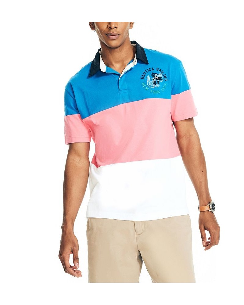 Men's Relaxed-Fit Colorblock Rugby Stripe Polo Spinner Blue $27.28 Polo Shirts