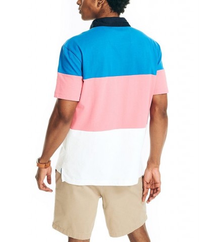 Men's Relaxed-Fit Colorblock Rugby Stripe Polo Spinner Blue $27.28 Polo Shirts