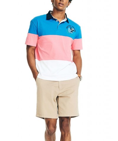 Men's Relaxed-Fit Colorblock Rugby Stripe Polo Spinner Blue $27.28 Polo Shirts