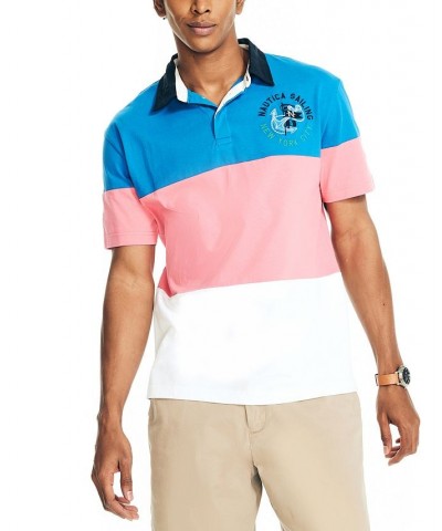 Men's Relaxed-Fit Colorblock Rugby Stripe Polo Spinner Blue $27.28 Polo Shirts