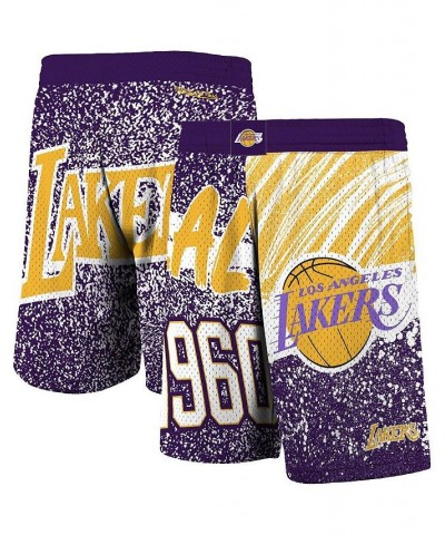 Men's Purple Los Angeles Lakers Hardwood Classics Jumbotron Sublimated Shorts $28.52 Shorts