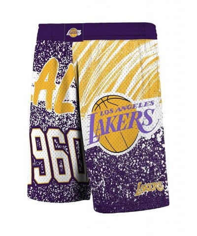 Men's Purple Los Angeles Lakers Hardwood Classics Jumbotron Sublimated Shorts $28.52 Shorts