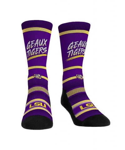 Men's and Women's Socks LSU Tigers Team Slogan Crew Socks $17.99 Socks